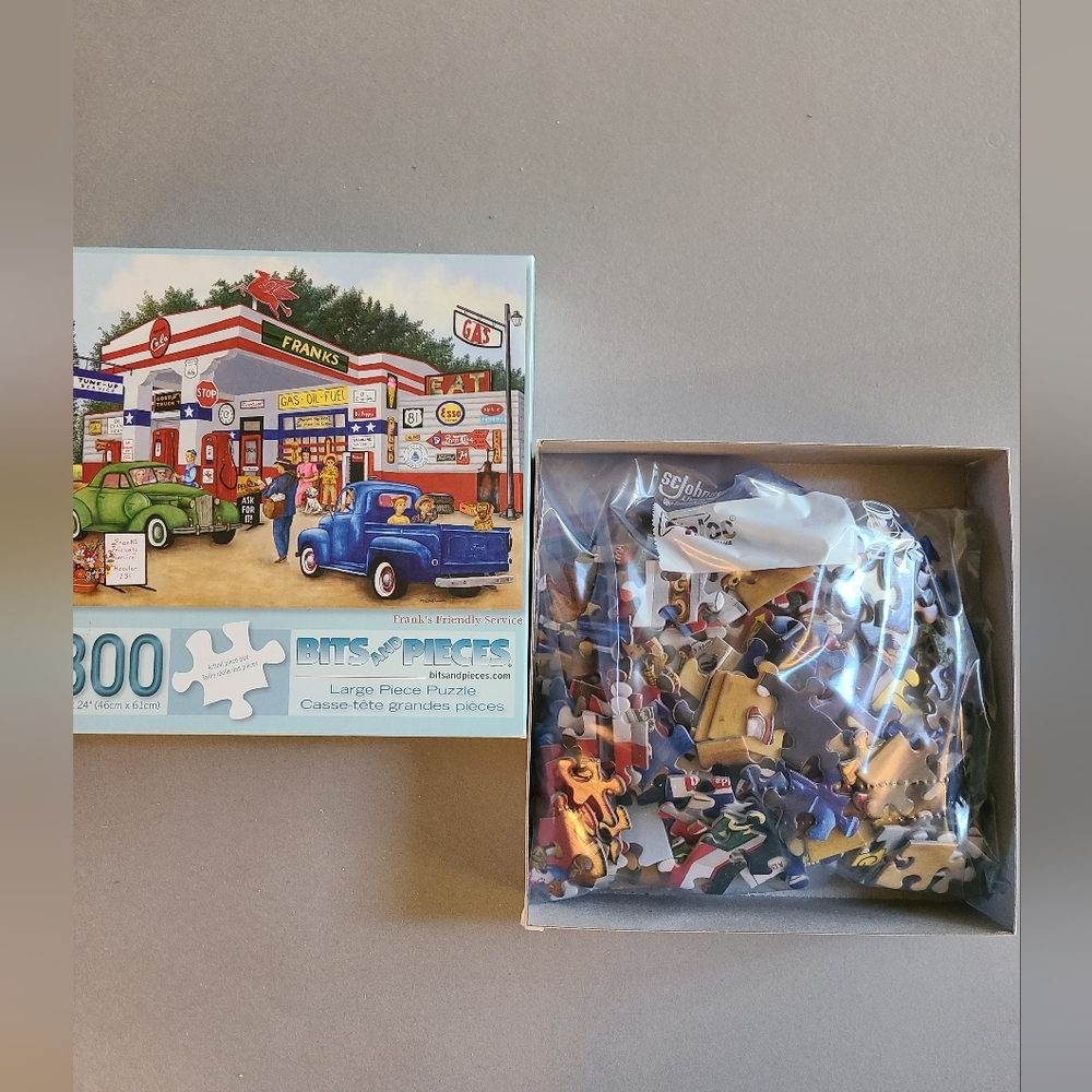 Frank's Friendly Service Jigsaw Puzzle Vintage 1950's Gas Station Bits & Pieces - Picture 5 of 5